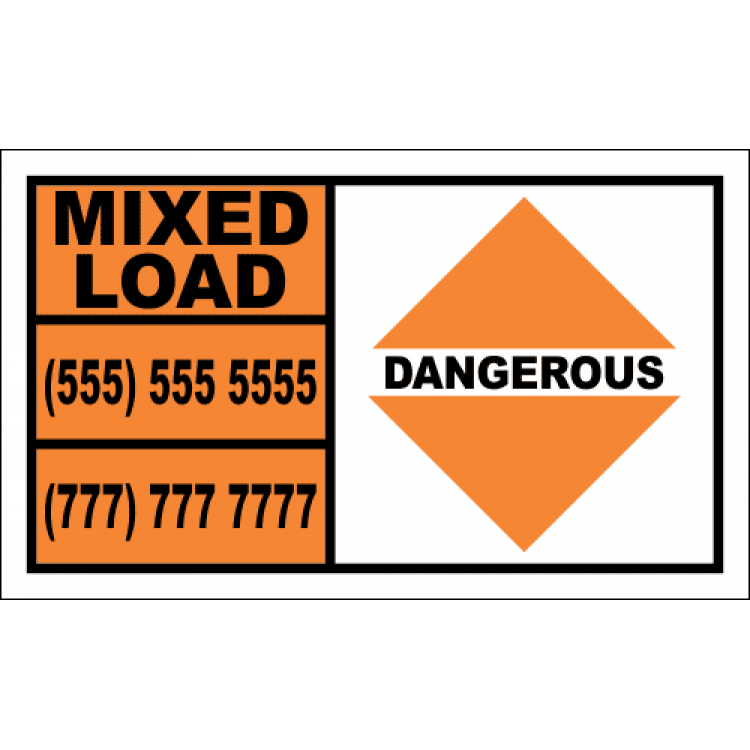 Mixed Load Placard Safety Signs & Equipment
